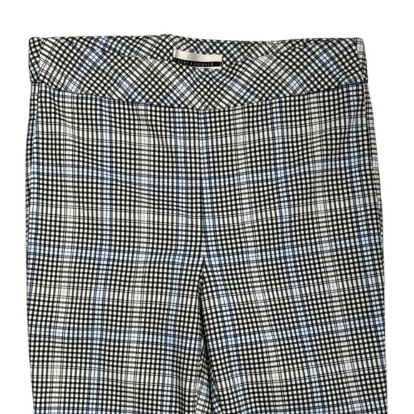 Jules & Leopold Plaid Dress Pant Black White Blue Check Pull-on Stretch Womens M - Picture 6 of 10